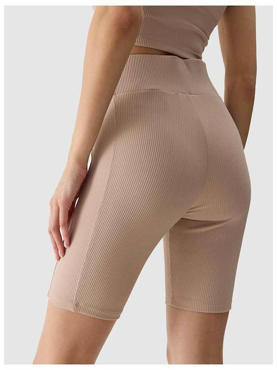 4F Frauen Fahrrad Leggings Hochgeschnitten Beige