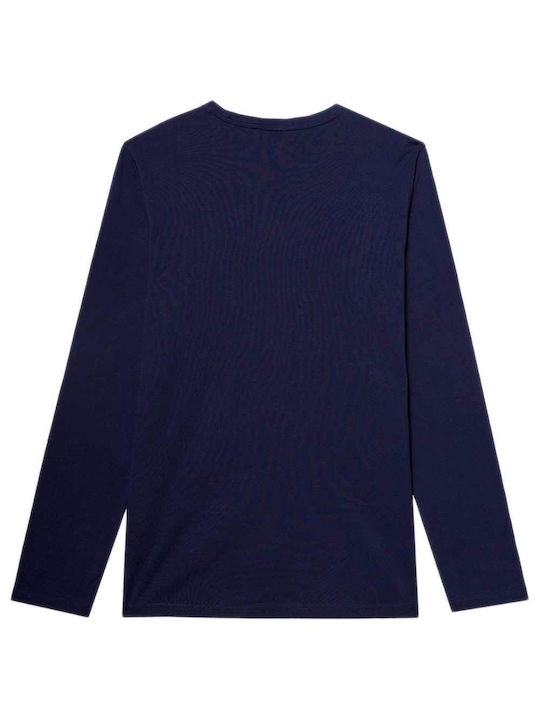 4F Men's Long Sleeve Blouse Navy Blue