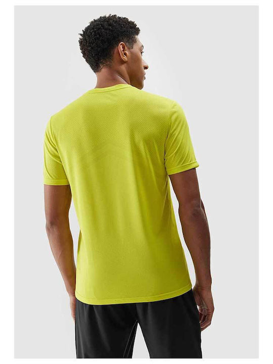 4F Men's Athletic T-shirt Short Sleeve Yellow