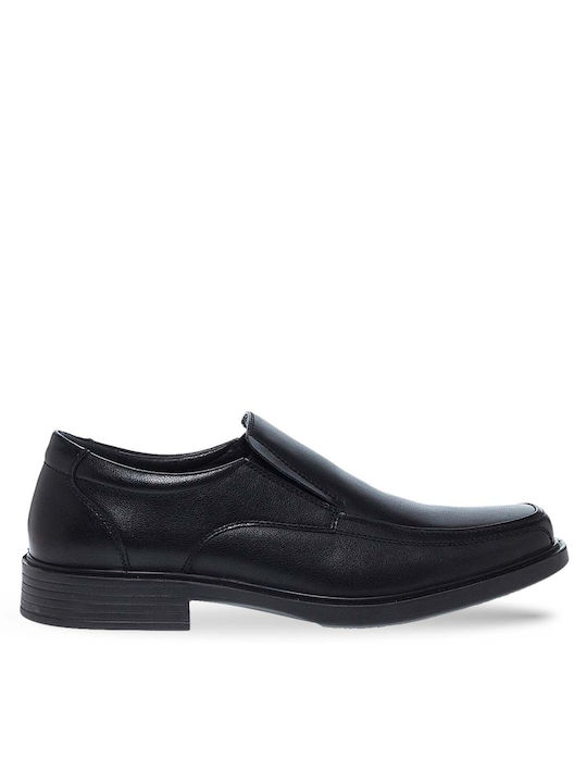 Parex Leder Herren Slip-Ons Schwarz