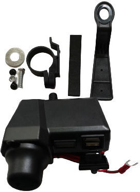 Motowolf Încărcător pentru Motocicletă de Încărcare Rapidă cu Porturi: 2xUSB & 1xBriquet cu Voltmetru