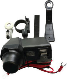 Motowolf Încărcător pentru Motocicletă de Încărcare Rapidă cu Porturi: 2xUSB & 1xBriquet cu Voltmetru