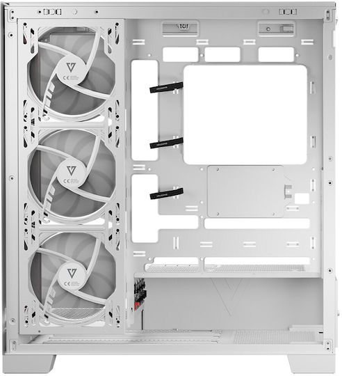 Modecom Volcano Space Apex ARGB Геймърско Midi Tower Компютърна Кутия с Страничен Прозорец Бяла