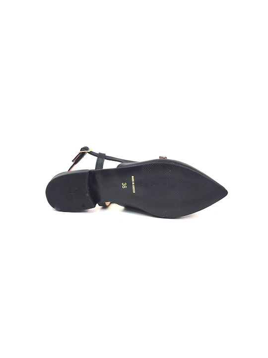 Pegabo Slingback Ballerinas with Strap Black