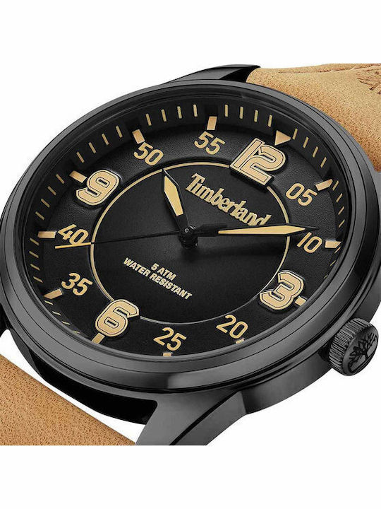 Timberland Men's Watch 45mm Battery with Brown Leather Strap