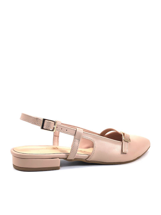 Γυναικείες Μπαλαρίνες Slingback με Λουράκι σε Ροζ Χρώμα