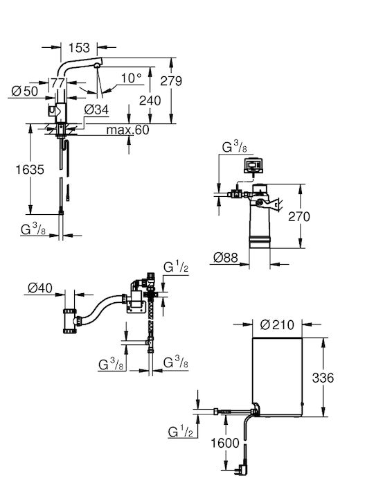 Grohe Μπαταρία Κουζίνας Πάγκου Κόκκινη Grohe Μπαταρία Κουζίνας Πάγκου Κόκκινη