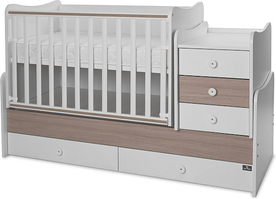 Lorelli Polymorphe Babybett Maxi Plus Weiß/Amber mit Schublade
