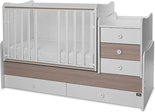 Lorelli Polymorphe Babybett Maxi Plus Weiß/Amber mit Schublade