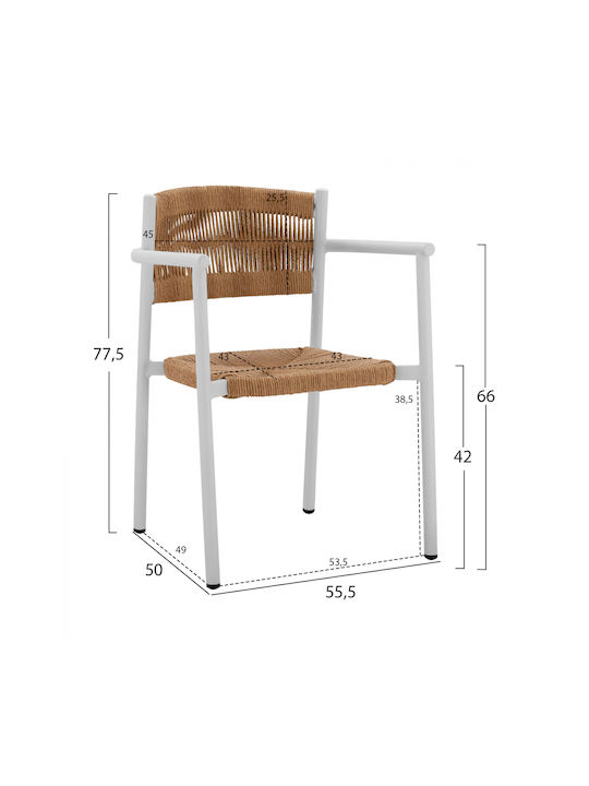 Garten- und Outdoor-Möbelsets Speisesaal 7 Stück Weiß