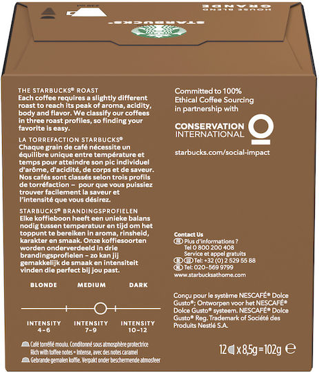Starbucks Capsule Espresso House Blend Compatibile cu Mașina Dolce Gusto 12capace