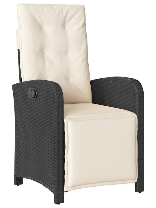Bistro Garden & Outdoor Furniture Set for Small Outdoor Spaces 3 Pieces Black with Pillows