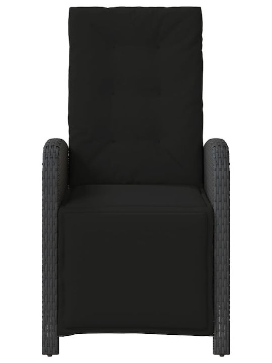 Bistro Living Room Set for Small Outdoor Spaces 3 Pieces Black with Pillows