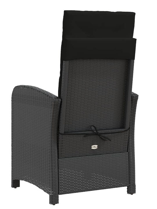 Bistro Living Room Set for Small Outdoor Spaces 3 Pieces Black with Pillows