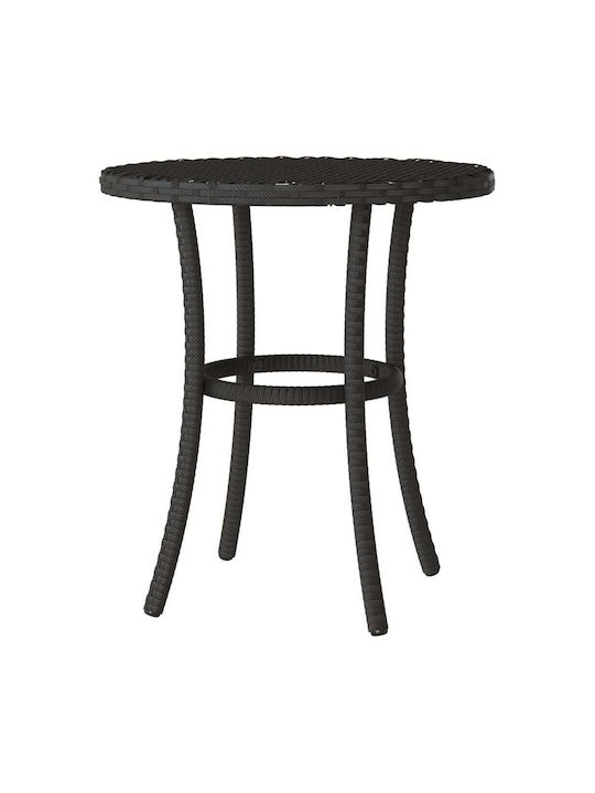 Bistro Garden & Outdoor Furniture Set for Small Outdoor Spaces 3 Pieces Black with Pillows