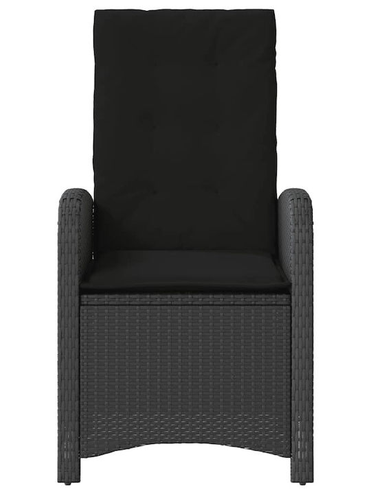 Bistro Garden & Outdoor Furniture Set for Small Outdoor Spaces 3 Pieces Black with Pillows