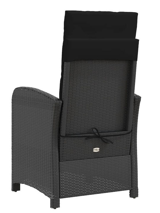 Bistro Garden & Outdoor Furniture Set for Small Outdoor Spaces 3 Pieces Black with Pillows