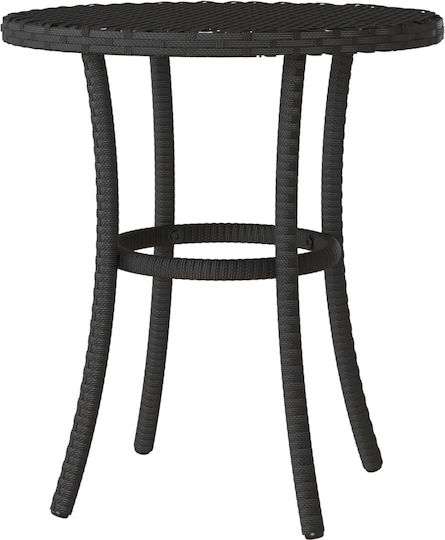 Bistro Garden & Outdoor Furniture Set for Small Outdoor Spaces 3 Pieces Black with Pillows