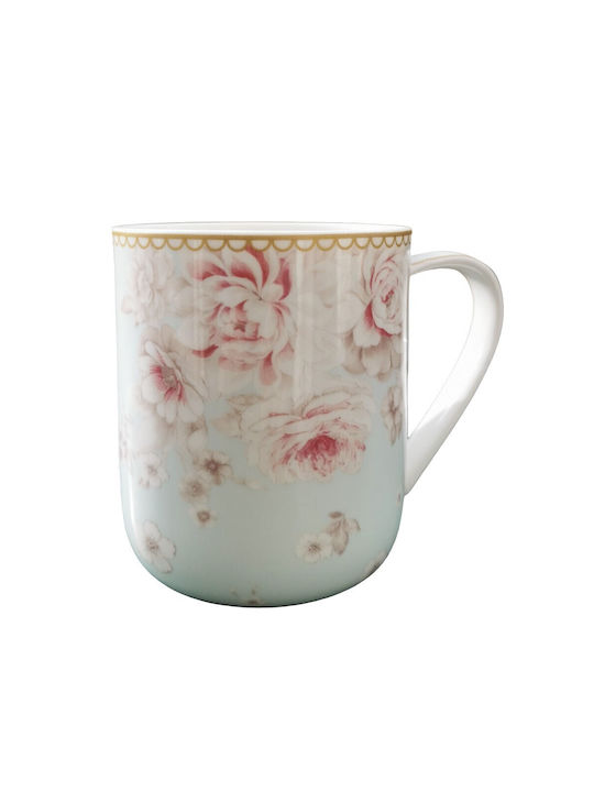 Karvounis Vintage Mug from Porcelain with Lid Beige 380ml