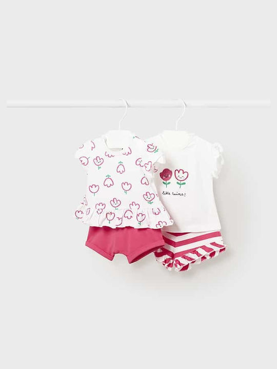 Mayoral Kids Set with Shorts Summer 4pcs White