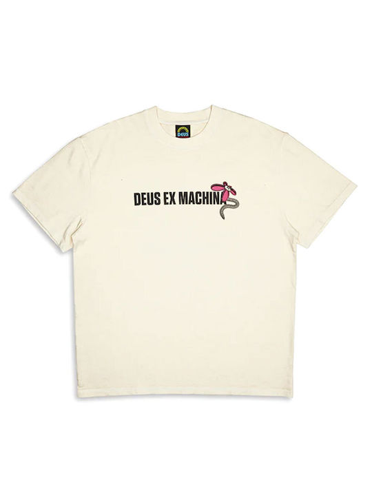 Deus Ex Machina T-shirt Bărbătesc cu Mânecă Scurtă Alb