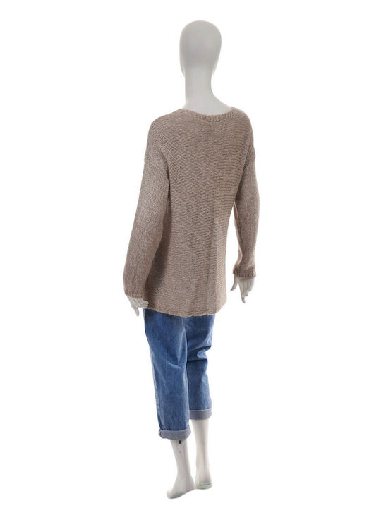 Concreto Damen Langarm Pullover Beige