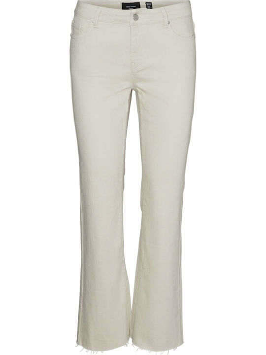 Wild Sheila Women's Jean Trousers Flared in Slim Fit Beige