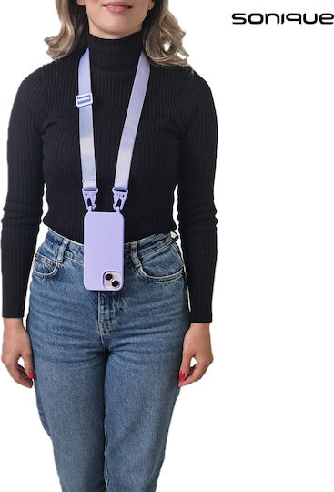 Sonique Strap Umschlag Rückseite Silikon 0.5mm mit Band Flieder (Galaxy A25 5G)