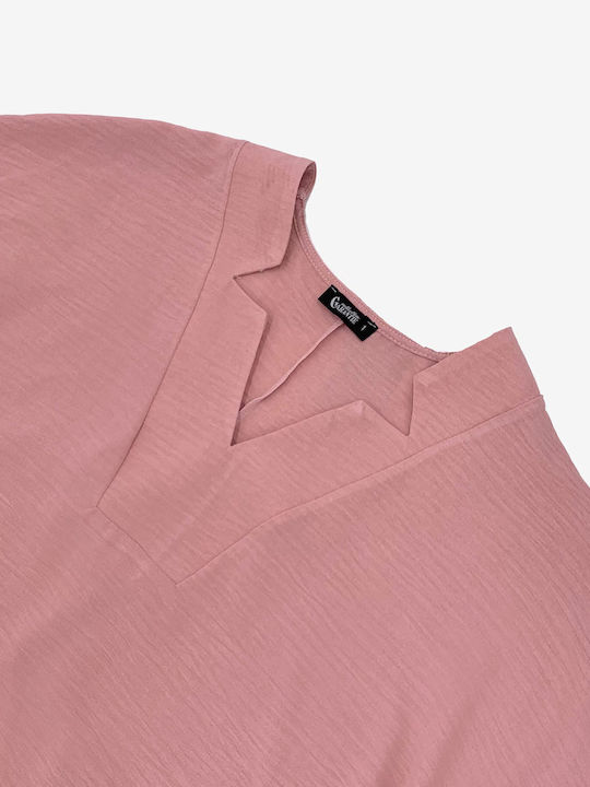 Garantie Damen Sommer Bluse mit 3/4 Ärmel Rosa