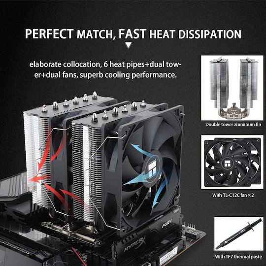 Thermalright Peerless Assassin 120 SE Ψύκτρα Επεξεργαστή Διπλού Ανεμιστήρα για Socket AM4/AM5/1200/115x/1700