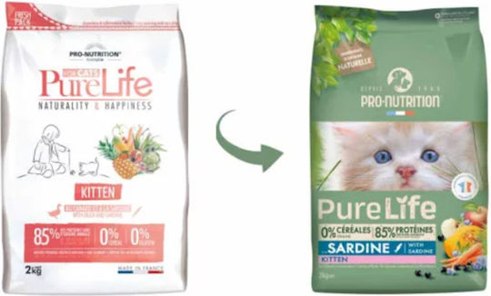 Flatazor Pure Life Dry Food Grain-Free & Gluten-Free for Young Cats with Chicken / Poultry / Vegetables / Turkey / Pork / Duck 2kg