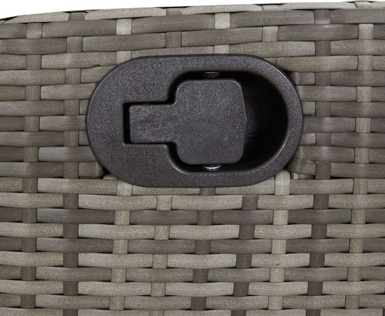 Outdoor Chair Rattan Grey with Cushion 57x61x93cm