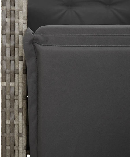 Outdoor-Stuhl Rattan Grey mit Kissen 57x66x93εκ.