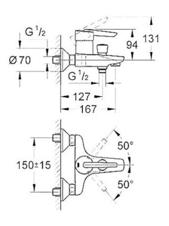 Grohe Europlus Миксер Батерия Душ Grohe Europlus Миксер Батерия Душ