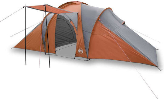 vidaXL Summer Camping Tunnel Tent Orange for 6 People 576x238x150cm