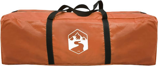 vidaXL Summer Camping Tunnel Tent Orange for 4 People 420x260x143cm