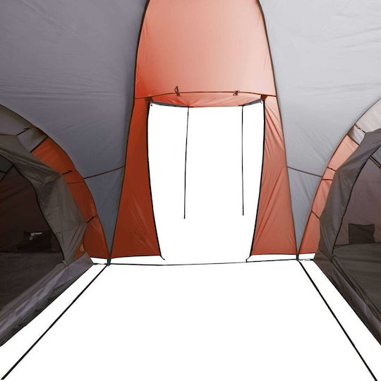 vidaXL Summer Camping Tunnel Tent Orange for 6 People 576x238x150cm