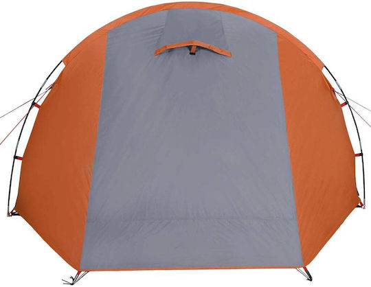 vidaXL Summer Camping Tunnel Tent Orange for 4 People 420x260x143cm