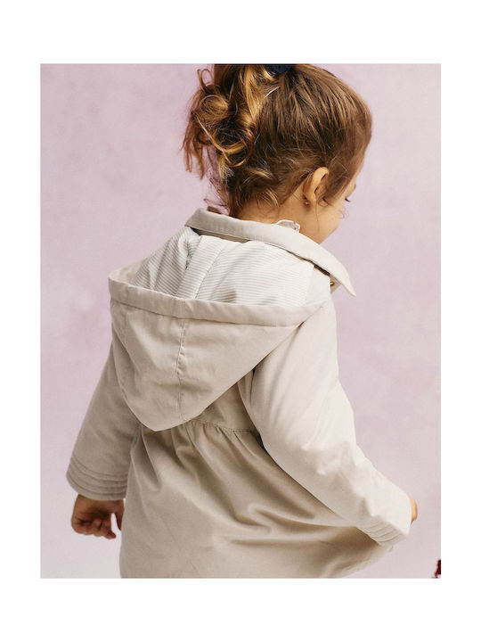 Zippy Kids Casual Jacket with Hood Light Beige