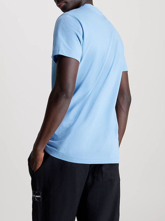 Calvin Klein Badge T-shirt Bărbătesc cu Mânecă Scurtă lightblue