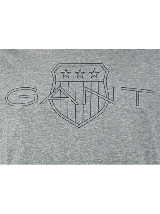 Gant T-shirt Bărbătesc cu Mânecă Scurtă Gri deschis