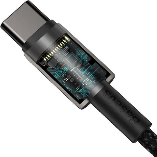 Baseus Tungsten USB 2.0 Кабел USB-C Мъжки - USB-C 100W PD Черен 1m CATWJ-01