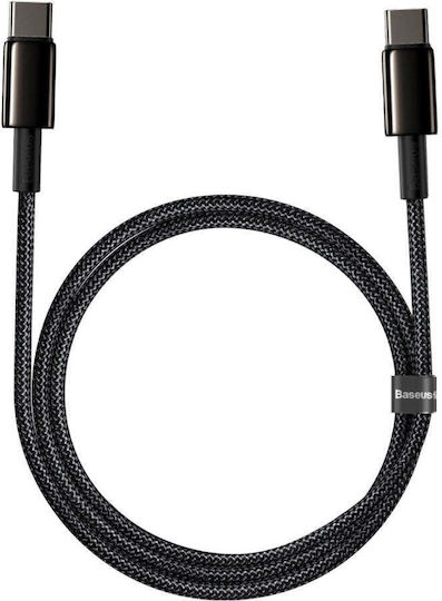 Baseus Tungsten USB 2.0 Кабел USB-C Мъжки - USB-C 100W PD Черен 1m CATWJ-01