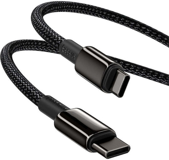 Baseus Tungsten USB 2.0 Кабел USB-C Мъжки - USB-C 100W PD Черен 1m CATWJ-01