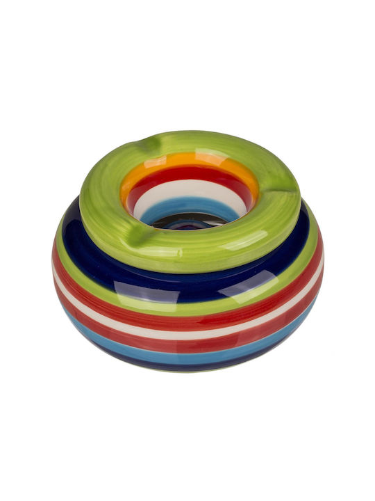 ArteLibre Ceramic Cigarette Ashtray Multicolour