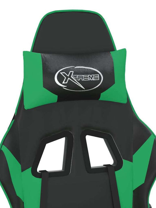 vidaXL 3143690 Gaming Chair with Adjustable Arms Black / Green