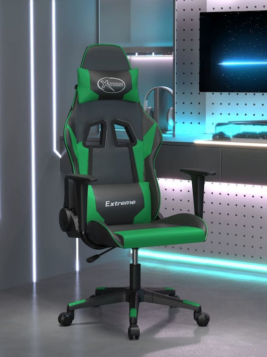 vidaXL 3143690 Gaming Chair with Adjustable Arms Black / Green