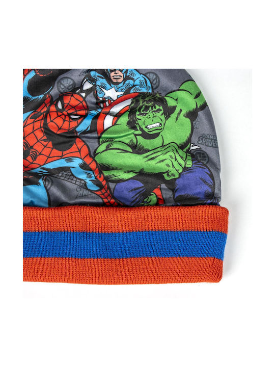 Marvel Avengers Kids Beanie Set with Scarf and Gloves Knitted Blue