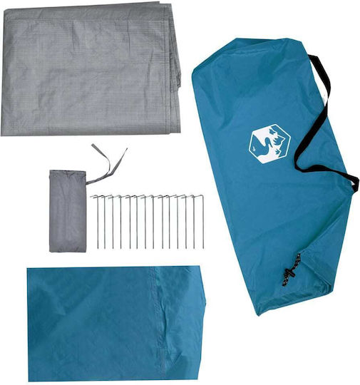 vidaXL Summer Camping Tent Teepee Blue with Double Cloth for 1 Person 255x153x119cm