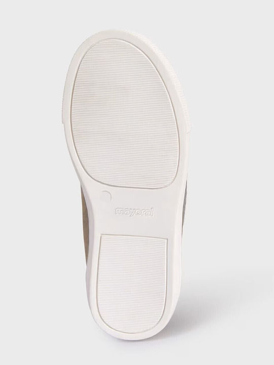 Boys Leather Moccasins with Laces Beige